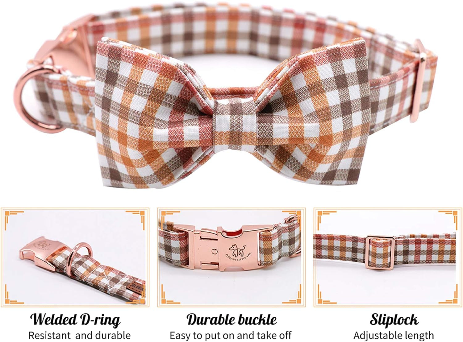 Dog Collar with Bow, Comfotable Dog Bowtie, Bowtie Dog Collar Adjustable Dog Collars for Small Medium Large Dogs