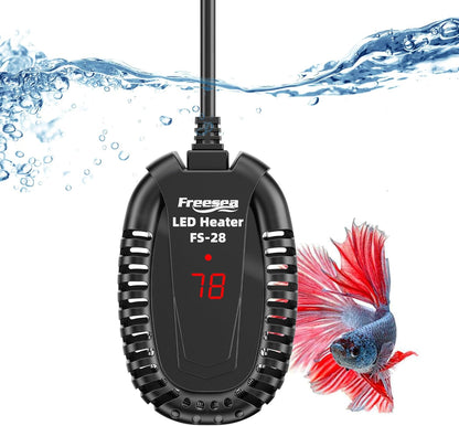 Aquarium Fish Tank Heater: 50W Small Submersible Turtle Heater with Adjustable Temperature External Controller for Betta | Saltwater | Freshwater | 1-10 Gallon